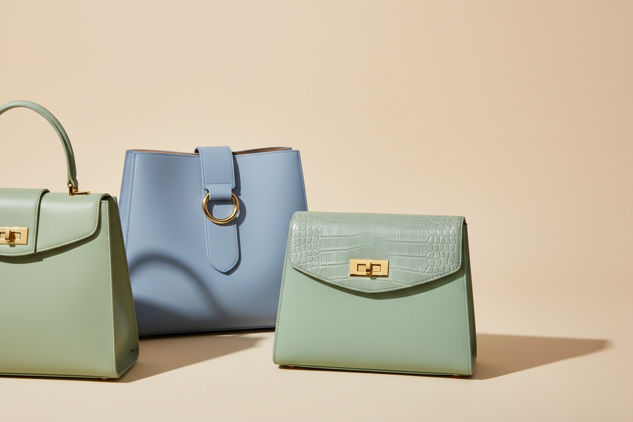 Luxury Leather Tote Trio – Studio Campaign