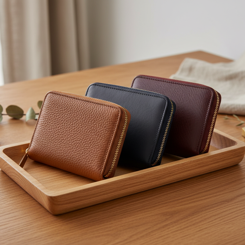 Premium Leather Zip Wallet Collection