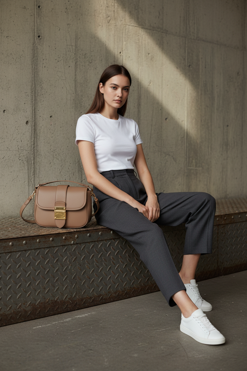 Sitting on Industrial Platform